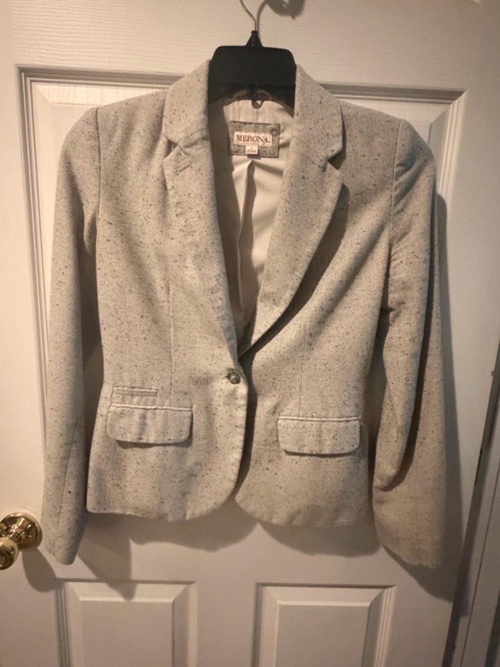 Merona Light Gray Speckled Tweed Blazer